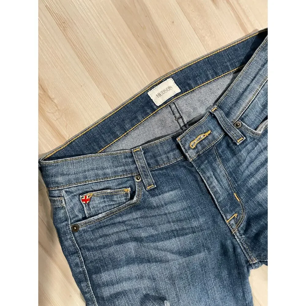 Hudson Krista Skinny Crop distressed jeans size 27